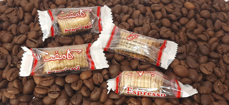 شکلات کامفت{کانفت}مغزدارنوستالژی شوکوفتاح{اصل} طعم قهوه اسپرسو